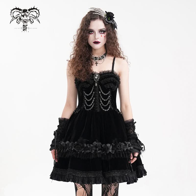 Shadowbone Lolita Suspender Dress | Devil