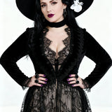 'A Season in Hell' Gothic Blazer with Waterfall Mesh Hem