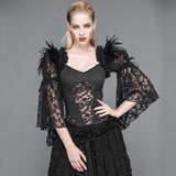 'Black Swan' Gothic Shawl with Faux Fur