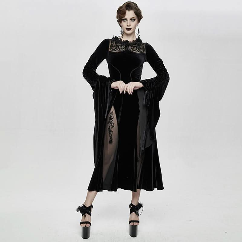 Not Of This World' Gothic Fitted Velvet Dress Not Of This World' Gothic Fitted Velvet Dress