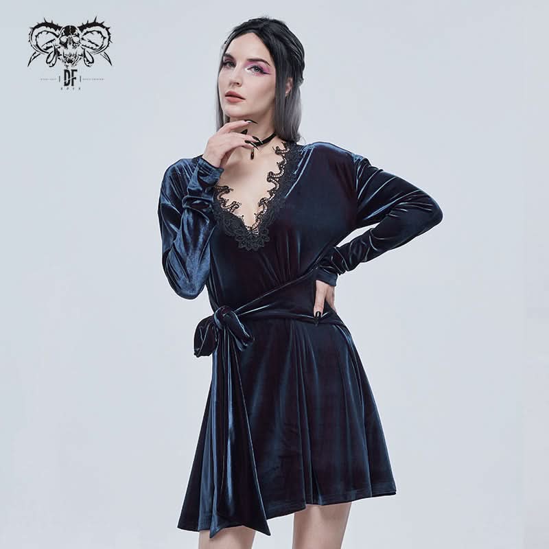 devil fashion dress Women`s Modern Gothic black dress by Devil Fashion