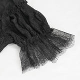 'Rosalie' Gothic Ruched Sleeves Top