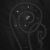 Hand Embroidered Cape Collar Black Velveteen Gothic Coat For Men