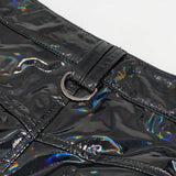 'Despair Rid-den' Punk Iridescent PU Leather Shorts
