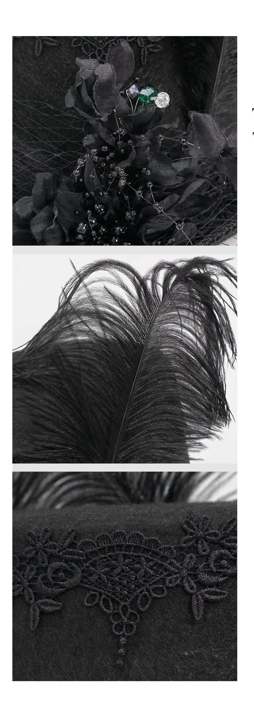 As082 Mesh Flower Feather Top Hat