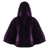 'Sweet Oblivion' Gothic Cape With Fur Lined Hood (Purple)