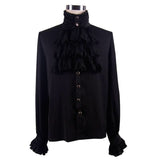 Gothic Chiffon Men Classic Black Shirt