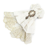 Steampunk Cameo Cream Dark Fringe Jacquard Cotton And Linen Lace Bow Tie