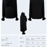 'Iago' Gothic Chiffon Shirt with a Bowtie (Obsidian Night)