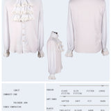 'Iago' Gothic Chiffon Shirt with a Bowtie (Porcelain Frost)