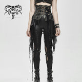 'Anachronistic Fantasy' Steampunk Faux Leather Distressed Skirt