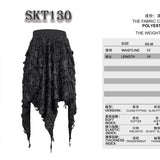 'Barbed Wire' Gothic Skirt With Distressed Hemline