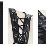 Summer Lace Up Shoulder Nailed Leather Loops Punk Women Halter Vest
