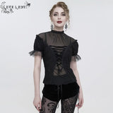 'Rosalie' Gothic Ruched Sleeves Top