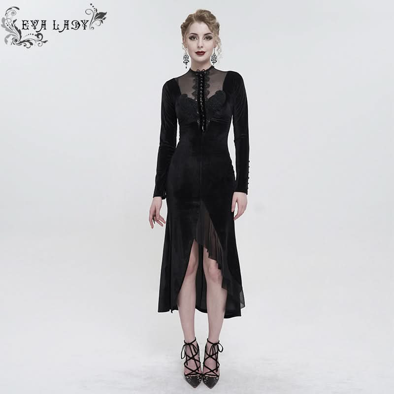 paisley lace dress Paisley Long Sleeve Girl Lace Dress Nicolette's Couture 10/12 / Black