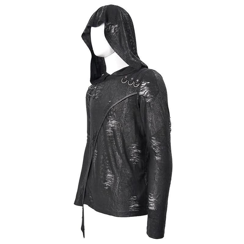 Tt164 Diablo Shabby Hooded Long Sleeve T Shirt
