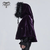 'Sweet Oblivion' Gothic Cape With Fur Lined Hood (Purple)