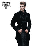 Western Fashion Gothic Embroidered Collar Black Men Velveteen Tuxedo