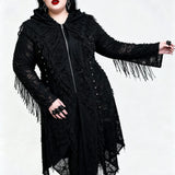 'Violations' Distressed Punk Mesh Coat