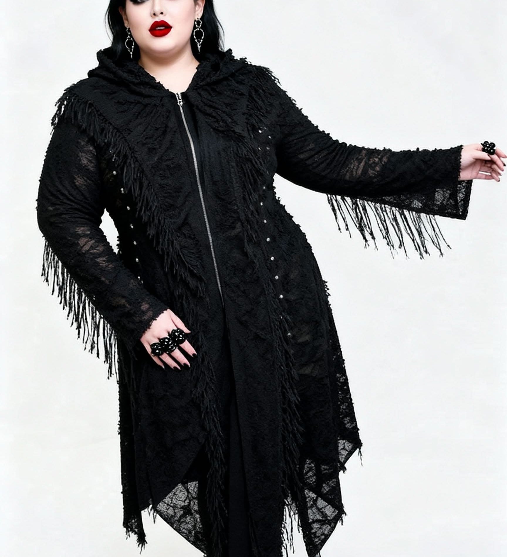 'Violations' Distressed Punk Mesh Coat