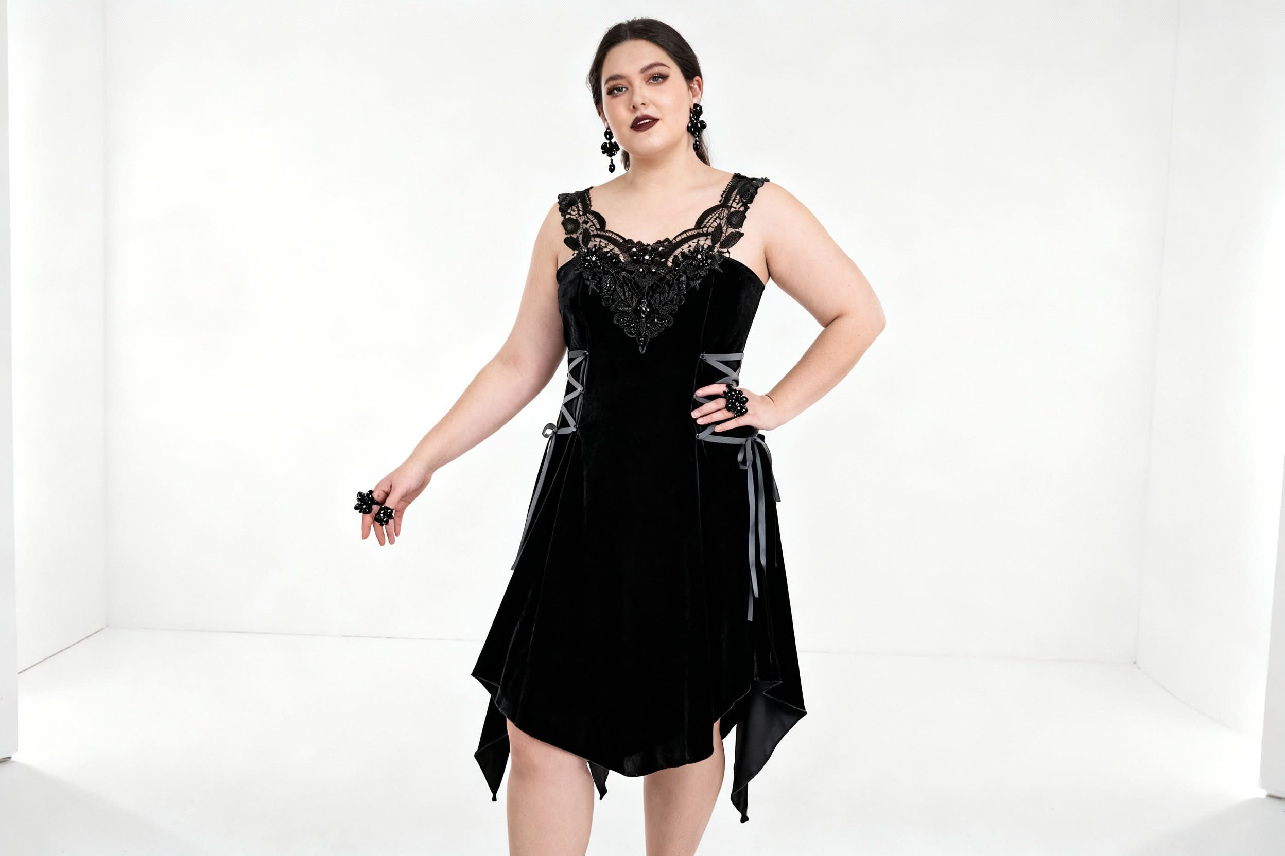 'Manifestation' Gothic Dress With Distressed Hemline