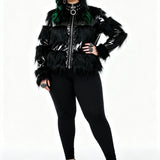 'Crossroads' Punk Jacket with Fur and PU Leather