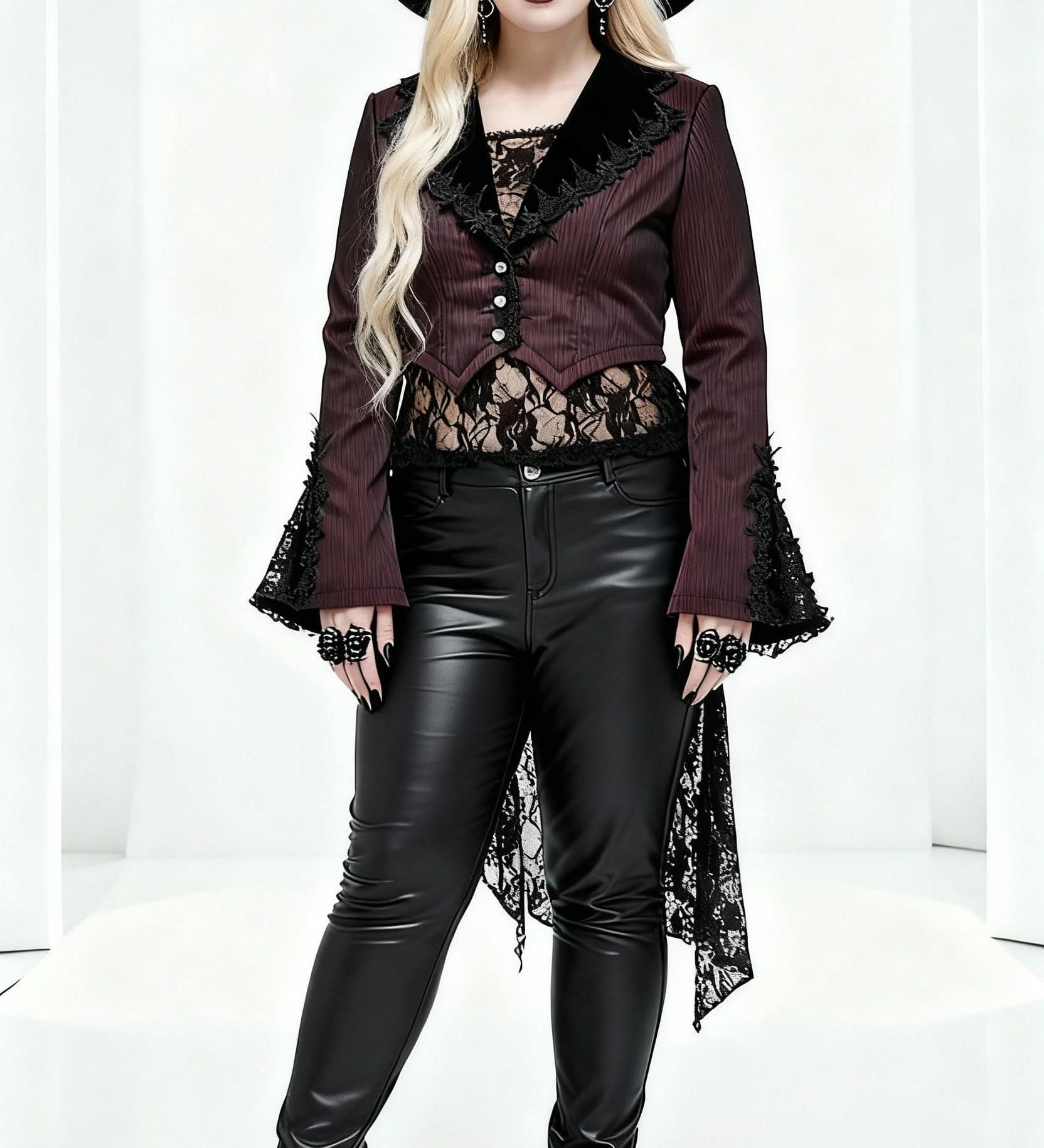 'Spelling Trouble' Gothic Jacket With Distressed Hemline