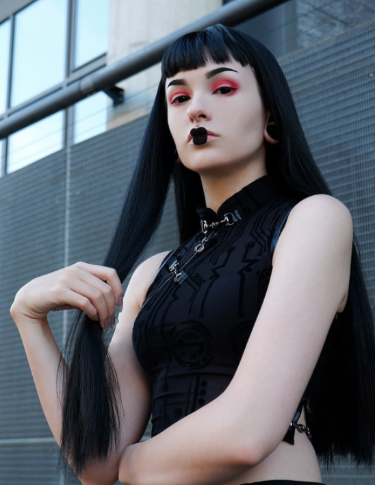 Dark Eclipse' Gothic Velvet Halter Neck Top – DevilFashion Official