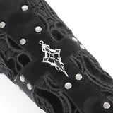 Crucifix Fury Leather Wristband