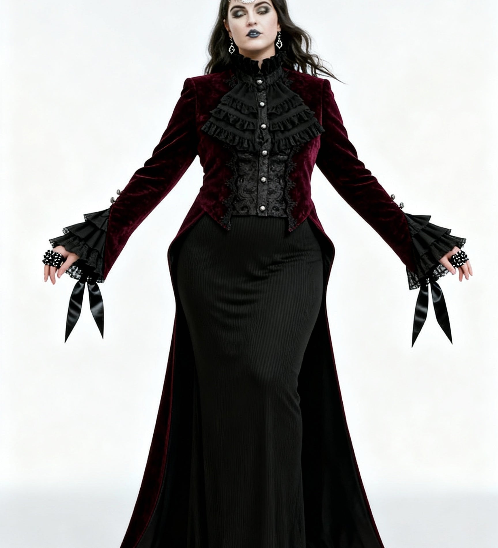 'Murder Miss-tery' Gothic Blazer With Swallowtail.