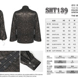 SHT139 gold stamping pleated Long-sleeved shirts