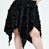 'Barbed Wire' Gothic Skirt With Distressed Hemline
