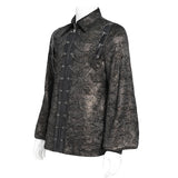 SHT139 gold stamping pleated Long-sleeved shirts