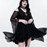 'Pitch Black' Gothic Crucifix Print Dress