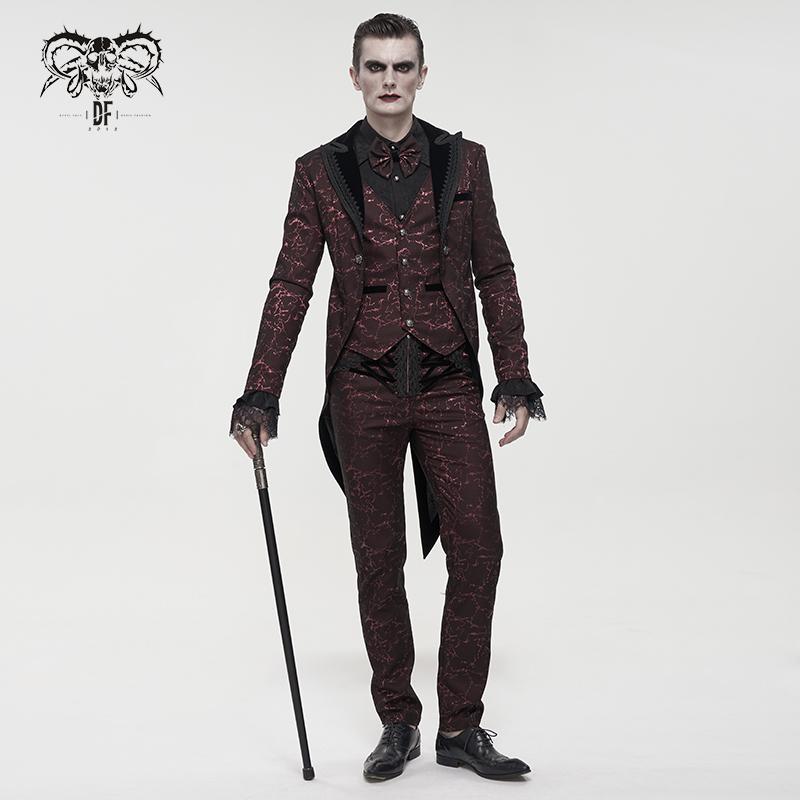 'Ghost In The Mirror' Gothic Printed Trousers (Red)