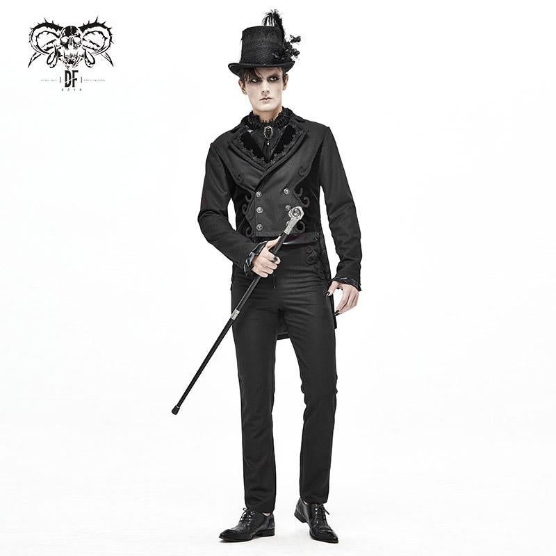Pt13901 Black Gothic Daily Life Trousers