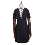 Gothic Sexy Women Mid Length Gothic Patterned Lace Modal T Shirt With Necklace