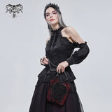 Mystic Misfit' Gothic Shoulder Bag With Chain (Red)