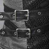 Five Pointed Star Spiked Zipper Up Punk Mesh Women Coat With Loops