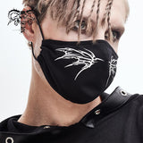 Black And White Punk 3D Wing Printed Mask For Women And Men