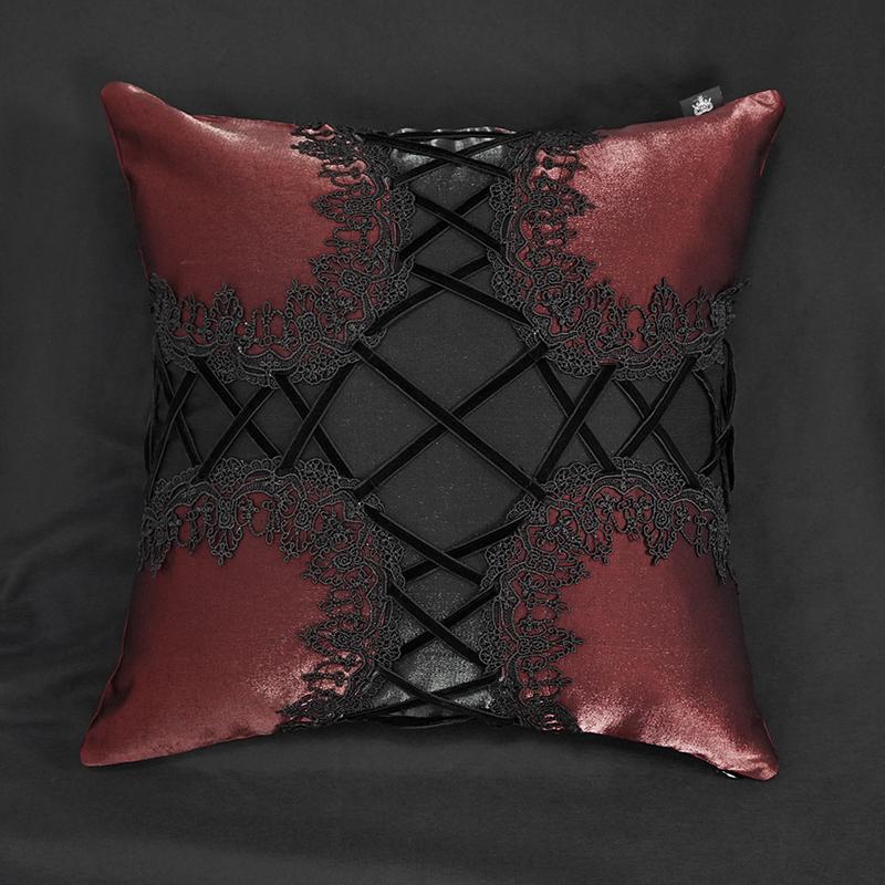 'Twisted' Gothic Cross-shaped Pillow (Sangria)