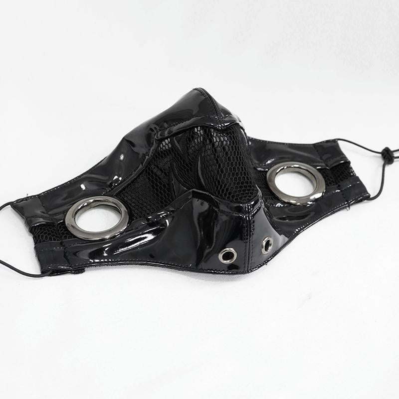 Mk04601 Women Bucktooth Bright Leather Mask