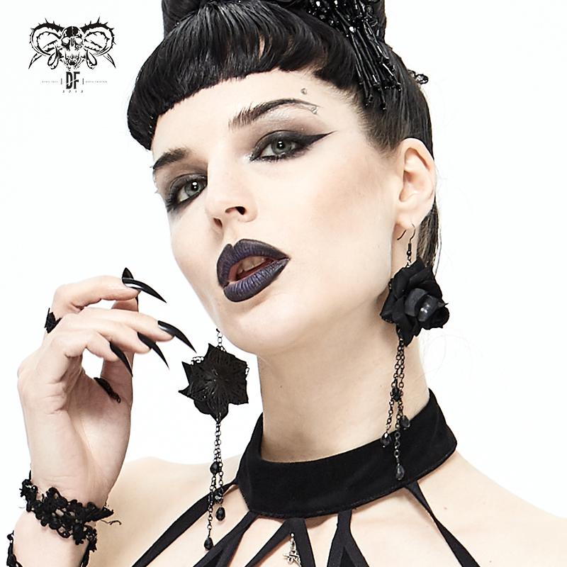 'Black Roses' Gothic Dangler Earrings