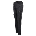 Pt142 Cyberpunk Circuit Printed Leather Loops Women Pants