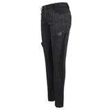 Pt142 Cyberpunk Circuit Printed Leather Loops Women Pants