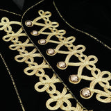 Devil Fashion Brand Golden Disc Flowers Hand Embroidered Gothic Men Jacket