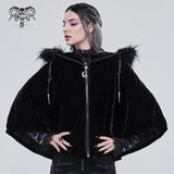 'Sweet Oblivion' Gothic Cape With Fur Lined Hood (Black)