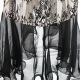 High End Transparent Lace Big Split Chiffon Sleeves Elegant Women Party Long Full Dress