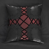 'Twisted' Gothic Cross-shaped Pillow (Ink)