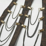 Steampunk Accessories Brown Women Distressed Body Harness With Chains